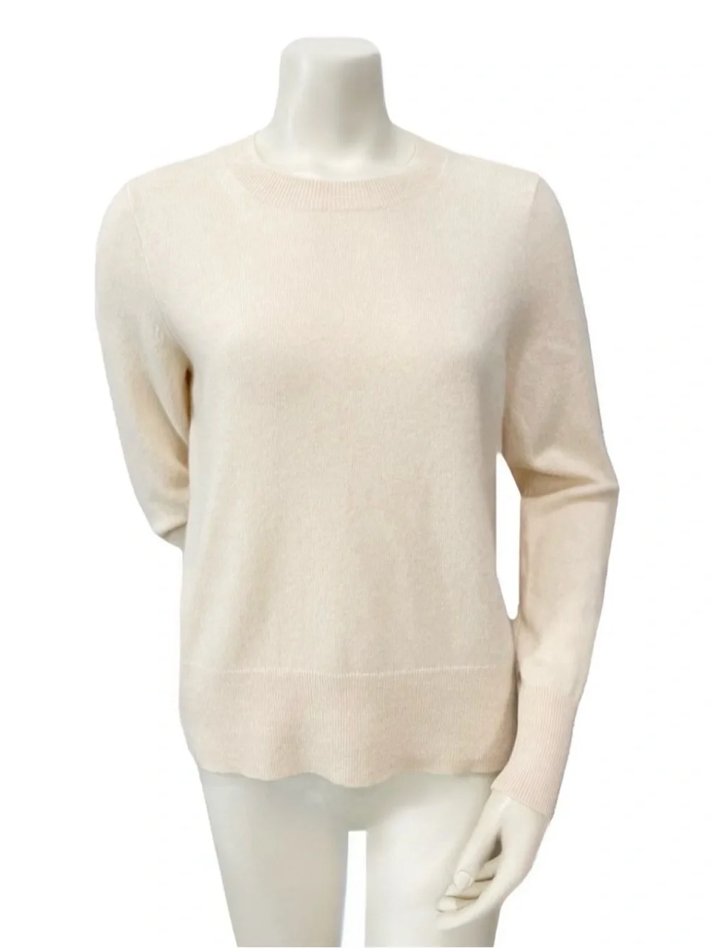J.Crew 100% Cashmere Ivory Crewneck Sweater Medium